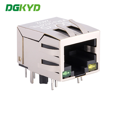 KRJ-202FNL RJ45 Connector Gigabit Router Network Socket Single Port RJ45 Jack With Integrated Magnetic 1GB, G/Y LED 1X1