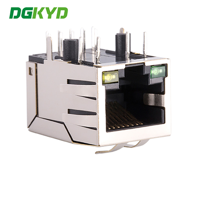 KRJ-202FNL RJ45 Connector Gigabit Router Network Socket Single Port RJ45 Jack With Integrated Magnetic 1GB, G/Y LED 1X1