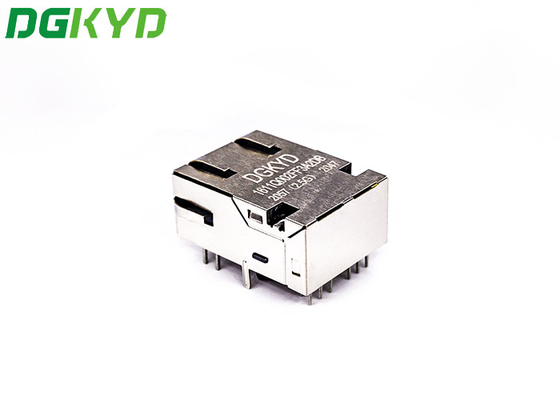 DGKYD1611Q008FA1A10DB057 Single Port TAB DOWN DIP Connector With Lamp Belt Wing Transformer