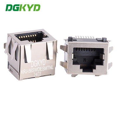 KRJ-56SWDESMTNL Single Port RJ45 Connector Without Light SMT Without Filter Network Interface