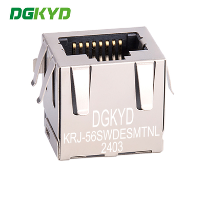 KRJ-56SWDESMTNL Single Port RJ45 Connector Without Light SMT Without Filter Network Interface