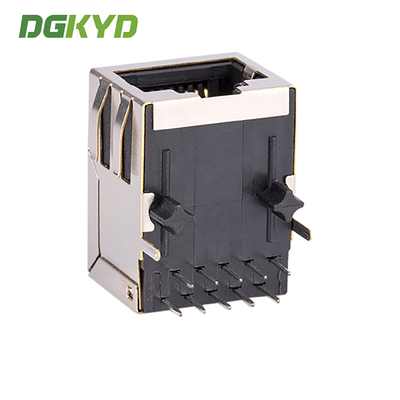 KRJ-320CFNL RJ45 Network Interface Gigabit Band Filter Shielded Single Port CAT6 RJ45 Connector, Side Entry, 1000BaseT