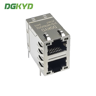 DGKYD21Q146DB2A2DZJC057 2X1 Dual Port Modular Interface RJ45 Ethernet Gigabit Filtering Integrated Transformer