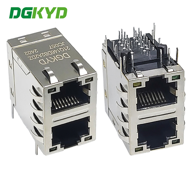 DGKYD21Q146DB2A2DZJC057 2X1 Dual Port Modular Interface RJ45 Ethernet Gigabit Filtering Integrated Transformer