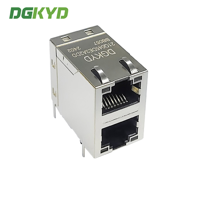 DGKYD21Q145DE3A2DDBB057 2X1 Dual Port Modular Interface RJ45 Ethernet Gigabit Filtering Integrated Transformer 30U