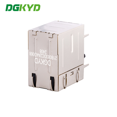 DGKYD21B083DC2A4D 2X1 Dual Port RJ45 Connector 100Mbps Integrated Filter, Communication Network Port Socket