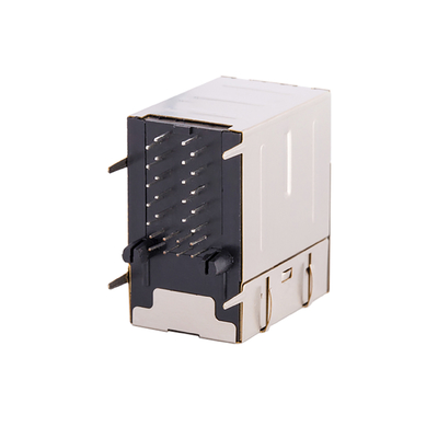 DGKYD21B083DC2A4D 2X1 dual port RJ45 connector, 100Mbps integrated filter, communication network port socket