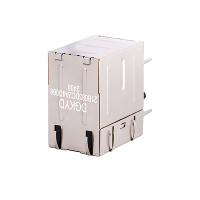 DGKYD21B083DC2A4D 2X1 dual port RJ45 connector, 100Mbps integrated filter, communication network port socket