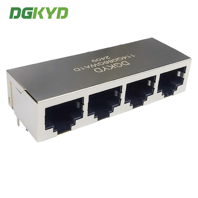 DGKYD114Q066GWA1D RJ45 Multi Port Connector Without Light Strip Shielding Network Interface 1000Mbps Ethernet Filtering