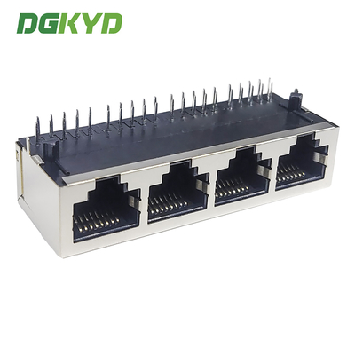 DGKYD114Q066GWA1D RJ45 Multi Port Connector Without Light Strip Shielding Network Interface 1000Mbps Ethernet Filtering