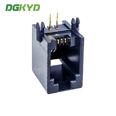 DGKYD55211144IWA1DY5 RJ11 connector 5521 4P4C all plastic with ear 1X1 modular horizontal socket PBT