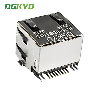 DGKYD561188DB1A15SBU4 Single Port Connector Network Socket 1X1 8P8C SMD With Light Strip Shielded Patch RJ45 Interface