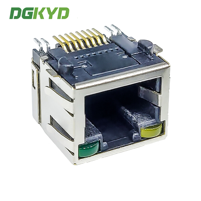 DGKYD561188DB1A15SBU4 Single Port Connector Network Socket 1X1 8P8C SMD With Light Strip Shielded Patch RJ45 Interface