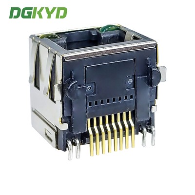 DGKYD561188DB1A15SBU4 Single Port Connector Network Socket 1X1 8P8C SMD With Light Strip Shielded Patch RJ45 Interface