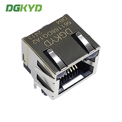 DGKYD561188DG1A2DB4 Single Port Connector Network Socket 1X1 8P8C DIP RJ45 Straight With Light And Wing