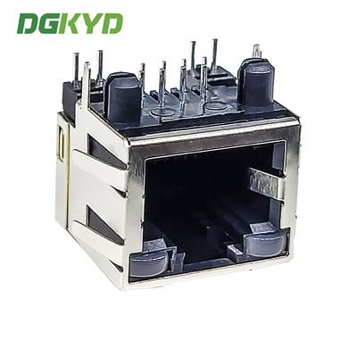 DGKYD561188DG1A2DB4 Single Port Connector Network Socket 1X1 8P8C DIP RJ45 Straight With Light And Wing