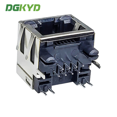 DGKYD561188DG1A2DB4 Single Port Connector Network Socket 1X1 8P8C DIP RJ45 Straight With Light And Wing