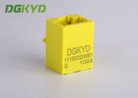 Yellow Color Unshielded Rj45 Modular Jack With Transformer , 100 Base - T