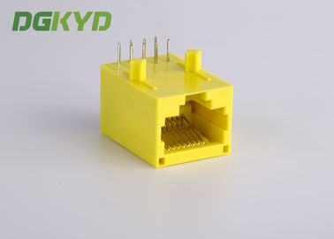 Yellow Color Unshielded Rj45 Modular Jack With Transformer , 100 Base - T