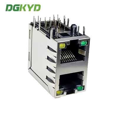 RJ45 multi port connector 2X1 8P8C with light strip shielding DGKYD59212188DB2A1DY4DH network port socket