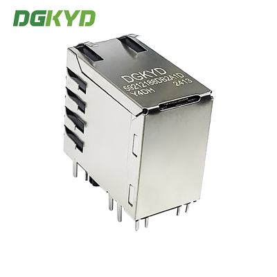 RJ45 multi port connector 2X1 8P8C with light strip shielding DGKYD59212188DB2A1DY4DH network port socket