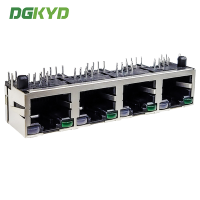 RJ45 Direct 1X4 With Light Strip Shielding 8P8C Network Interface RJ45 Connector DGKYD561488DE3A8D18B7MH