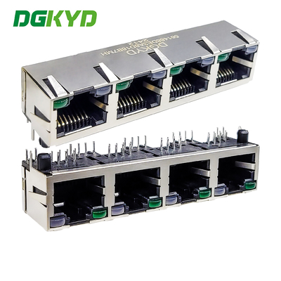 RJ45 Direct 1X4 With Light Strip Shielding 8P8C Network Interface RJ45 Connector DGKYD561488DE3A8D18B7MH