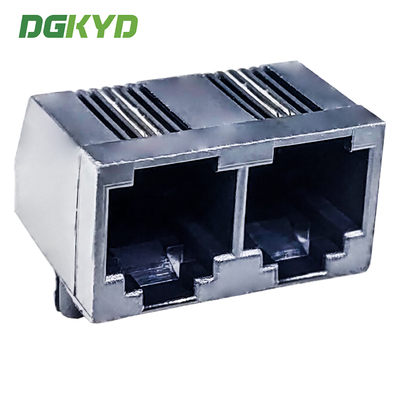 RJ11 Earless Full Plastic 6P2C 1X2 Ethernet Socket DGKYD57221262IWA1DB5 Double Port Connector