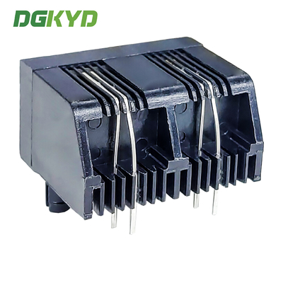 RJ11 Earless Full Plastic 6P2C 1X2 Ethernet Socket DGKYD57221262IWA1DB5 Double Port Connector