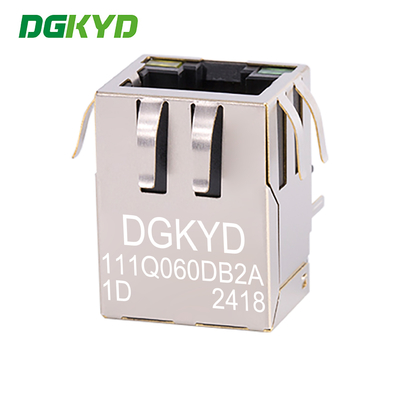 Single port RJ45 connector with 90 degree side plug gigabit network connector DGKYD111Q060DB2A1D