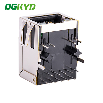 Single port RJ45 connector with 90 degree side plug gigabit network connector DGKYD111Q060DB2A1D