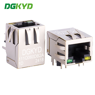Single port RJ45 connector with 90 degree side plug gigabit network connector DGKYD111Q060DB2A1D