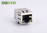 Right Angle shielded 8p8c Communication RJ45 port with Transformer, G/Y