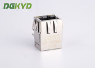 Metal shield right angle 1000 base RJ45 modular jack with magnetic transformer