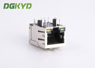 PCB Network RJ45 Modular Jack With Filter , LED Tab Down Side Entry HR911103A
