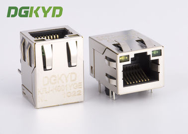 KRJ-H001YGENL single port RJ45 Magnetics jack, Side Entry 100Mb rj45 8p8c connectors