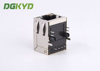 21.4mm Tab-Up 100Base 1 X 1 Modular RJ45 Jack Connector With LEDS Side Entry HR871181A
