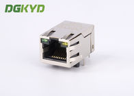 25.4mm Tab up Cat5 8 pin rj45 connector with LEDs , 100 BASE - TX