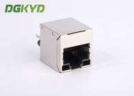 Shield single Port Rj45 Lan Jack connector top entry 100Base - TX with LED