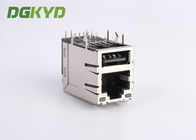 Industrial Dual Deck USB Rj45 Connector Cat 5e Rj45 Connector With USB , G/Y LED