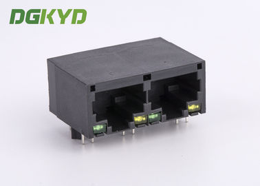 Unshielded black plastic housing CAT5 two port rj45 Female connector 100 BASE - TX Speed