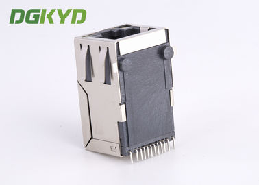 Metal Shielded RJ45 PCB Connector SMT CAT5 Rj45 Magnetic Jack , G/Y LED