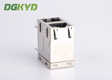 10/100 BASE 2x1 offset magnetic Network Connector, stacked rj45 modular jack