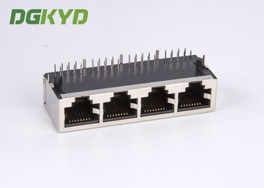 1 x 4 Multiple Port cat5 RJ45 PCB Socket Connector Female For Communication