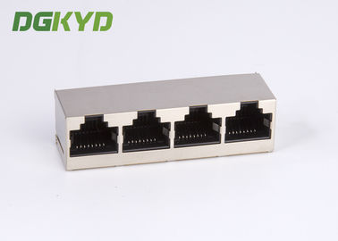 Top entry 180 degree 1x4 multiple port rj45 Connector without internal magnetics