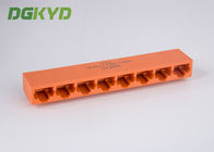 KRJ -592118NL Orange unshielded 8 Ports Rj45 8 Pin Connector Jack For Ethernet Switch