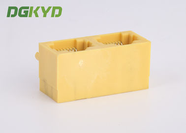 KRJ-56S1X2WDWKNL Side Entry Yellow Plastic Housing 2 Port RJ45 Network Jack