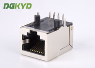 Front Pin integrated magnetics RJ45 modular Jack with copper alloy shell