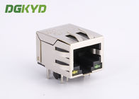 Surface mount shielded right angle ethernet rj45 connector 100 BASE - TX Y/G LED