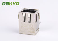 Surface mount shielded right angle ethernet rj45 connector 100 BASE - TX Y/G LED